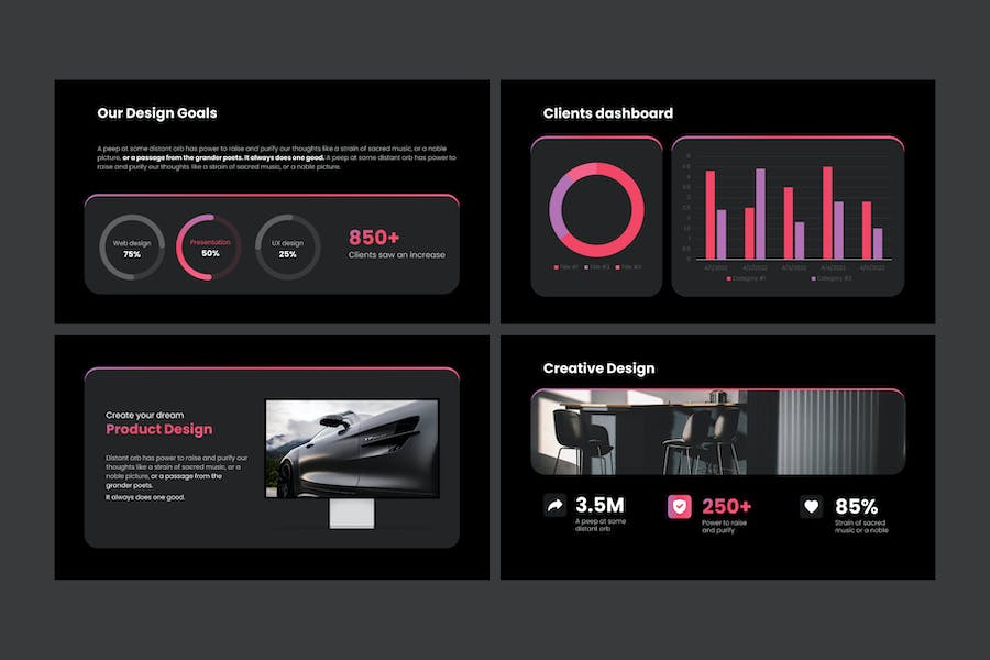 黑色系极简工作计划总结keynote模板 - 顶尖PPT