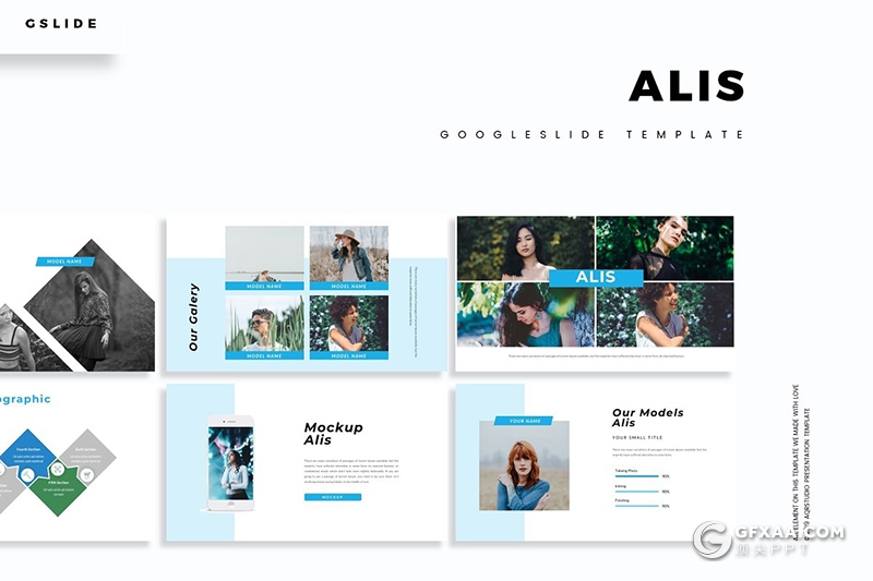 30页5种配色年终工作总结商务图形设计Google slides模板 - 顶尖PPT