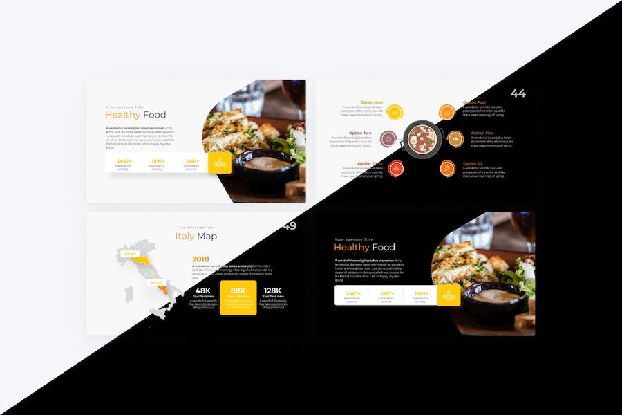 餐厅餐饮美食门店宣传介绍keynote模板 - 顶尖PPT