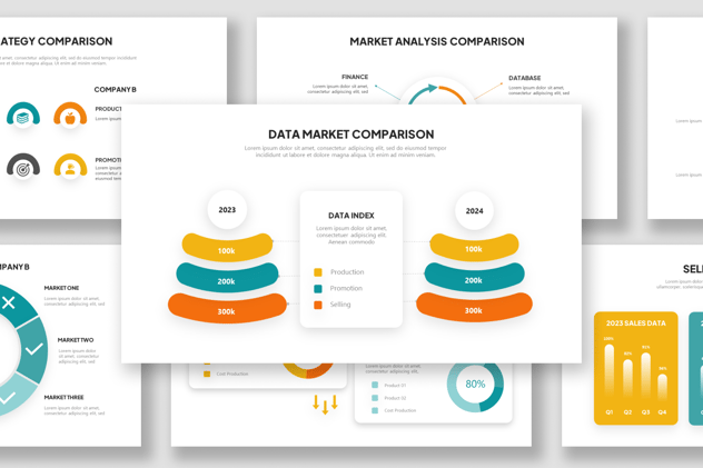 数据比较信息图形keynote模板 - 顶尖PPT