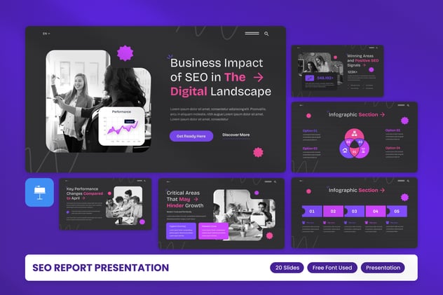 SEO报告业务keynote模板 - 顶尖PPT