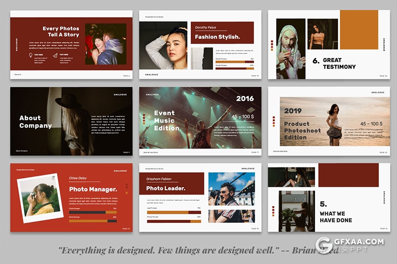 50页欧美简约时尚风格多用途Google slides模板 - 顶尖PPT