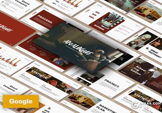 50页欧美简约时尚风格多用途Google slides模板 - 顶尖PPT