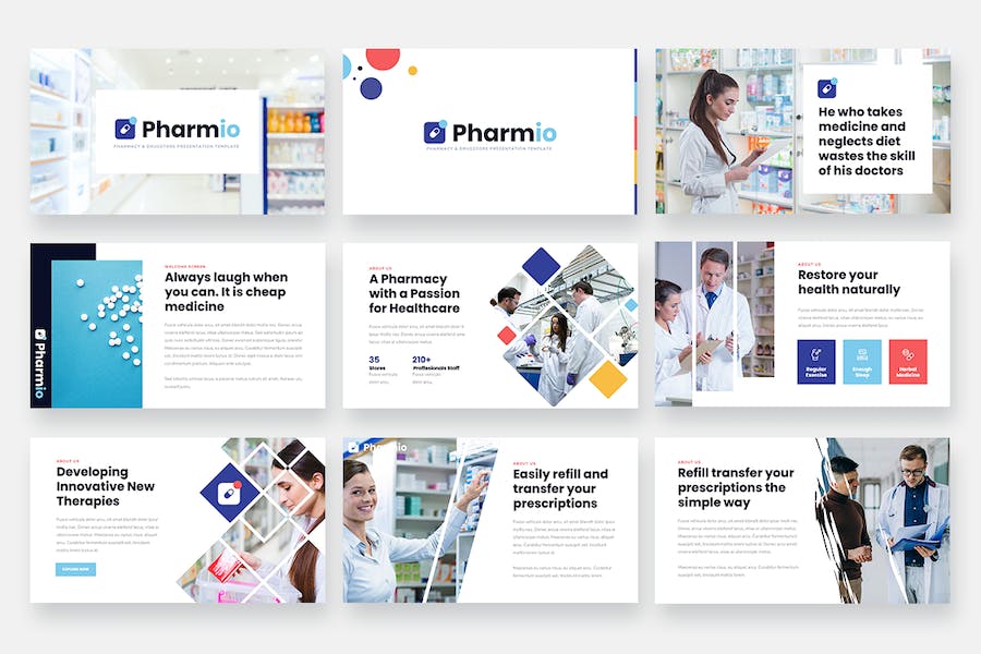 药店品牌介绍药品信息展示PPT模板 - 顶尖PPT