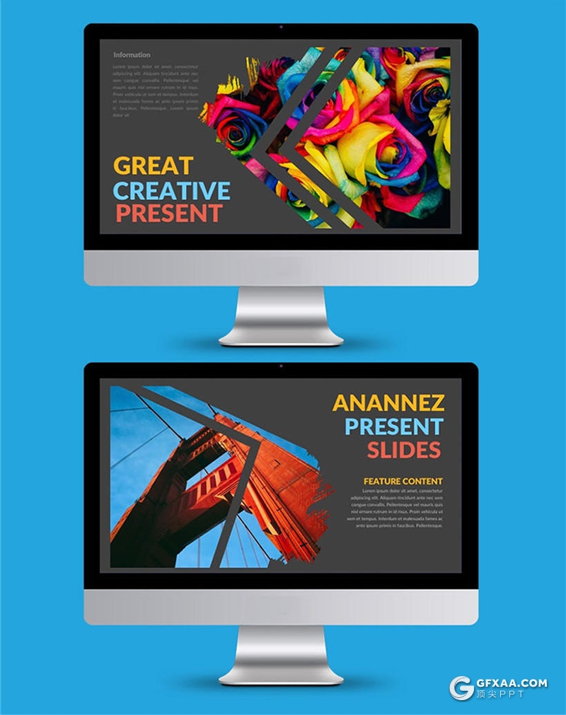 31页创意图片剪影国外文艺风格keynote模板 - 顶尖PPT