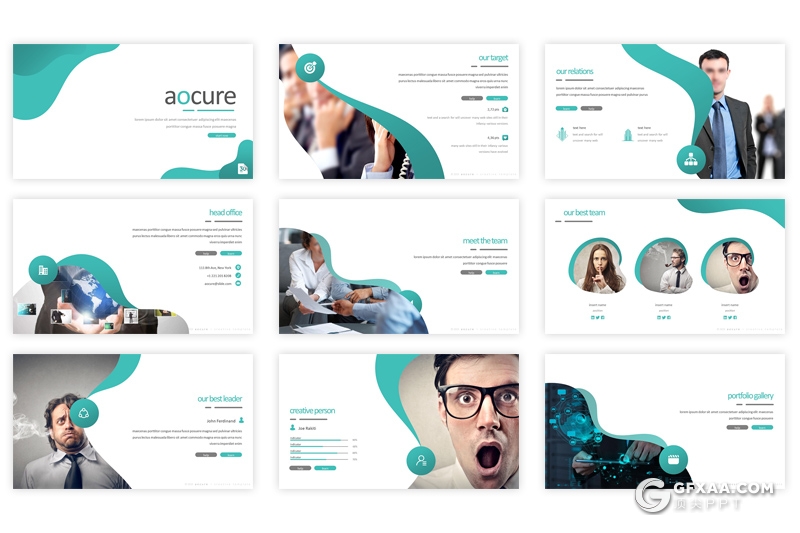 30页扁平化国外企业工作流程介绍PPT模板 5种配色 - 顶尖PPT