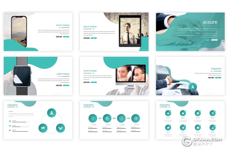 30页扁平化国外企业工作流程介绍PPT模板 5种配色 - 顶尖PPT