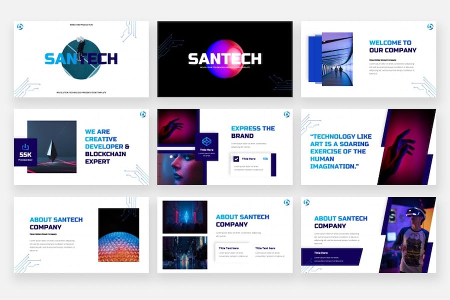 网络科技技术PowerPoint模板 - 顶尖PPT