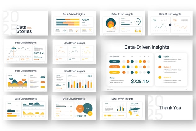 彩色可视化图形数据图PPT模板 - 顶尖PPT