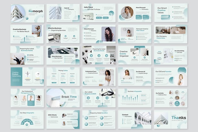 创意毛玻璃背景商业演示PPT模板 - 顶尖PPT