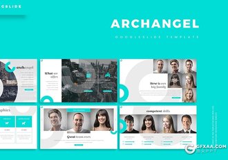 30页5种配色圆形图形组合商务风格国外Google slides模板 - 顶尖PPT