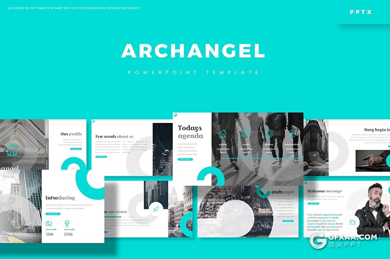 30页5种配色圆形图形组合商务风格国外ppt模板 - 顶尖PPT