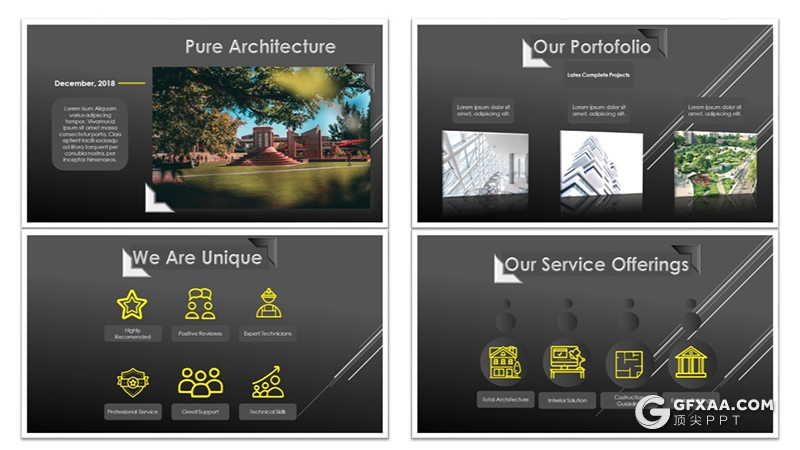 13页黑色欧美复古风格80年代PPT模板 - 顶尖PPT