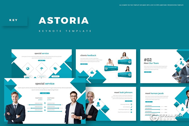 30页创意方形色块组合国外商务多用途keynote模板 5种主题配色 - 顶尖PPT