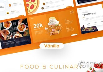 57页高端设计风格餐饮美食介绍欧美PPT模板 10种主题配色2种底色 - 顶尖PPT