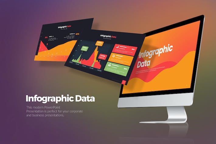 点线条形数据分析信息图PPT模板 - 顶尖PPT