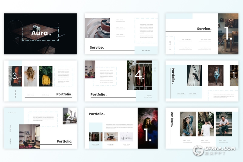 30页极简风格团队人员图片展示介绍ppt模板 - 顶尖PPT