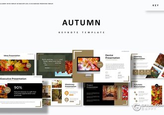 30页5种主题配色秋季主题风格keynote模板 - 顶尖PPT