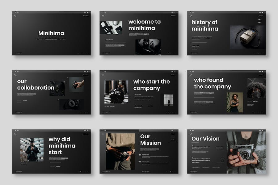 黑白色大气产品摄影展示营销策划多用途keynote模板 - 顶尖PPT