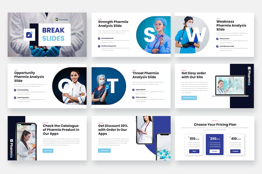 药店品牌介绍药品信息展示PPT模板 - 顶尖PPT