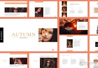 54页极简文艺风格个人写真摄影图片展示Google slides模板 - 顶尖PPT