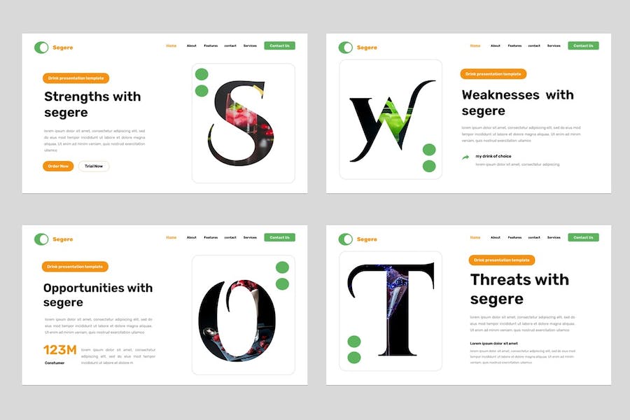 清新饮品饮料Keynote主题演讲 - 顶尖PPT