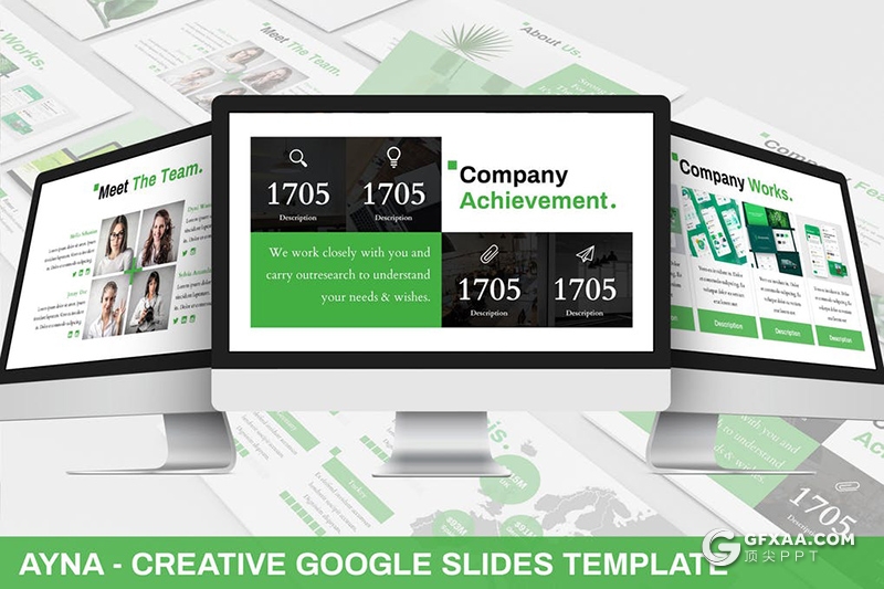 30页3种配色扁平化欧美商务风格Google slides模板 - 顶尖PPT