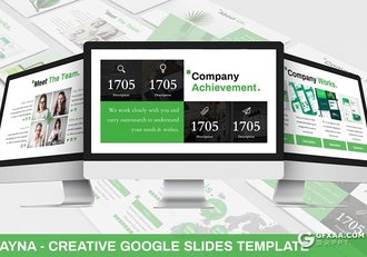 30页3种配色扁平化欧美商务风格Google slides模板 - 顶尖PPT