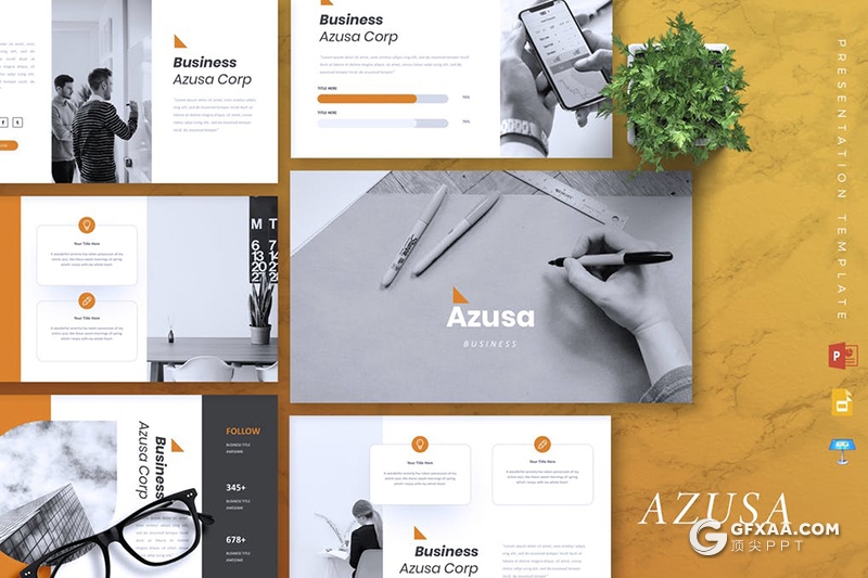 30页欧美风格企业方案汇报讨论Google slides模板 5种主题配色 - 顶尖PPT