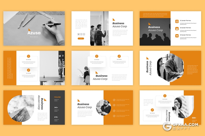 30页欧美风格企业方案汇报讨论Google slides模板 5种主题配色 - 顶尖PPT