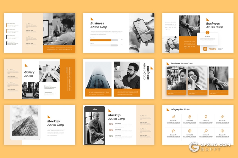 30页欧美风格企业方案汇报讨论Google slides模板 5种主题配色 - 顶尖PPT