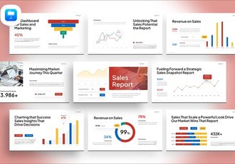 销售报告数据信息图形keynote模板 - 顶尖PPT