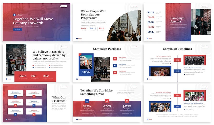 国外选举政治家介绍政治主题PPT模板 - 顶尖PPT