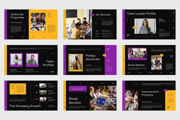 商务风格机构概览Powerpoint模板 - 顶尖PPT