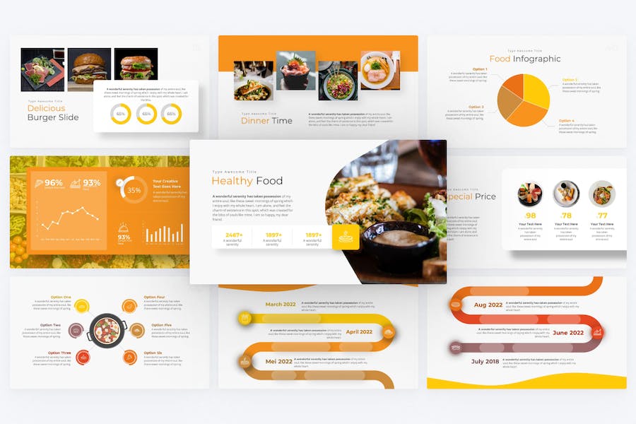 餐厅餐饮美食门店宣传介绍keynote模板 - 顶尖PPT