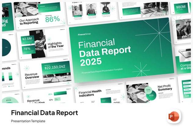 财务数据报告经营分析PPT模板 - 顶尖PPT