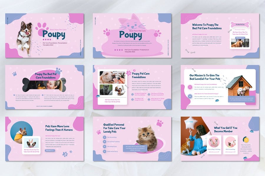宠物护理服务推广宣传Keynote模板 - 顶尖PPT