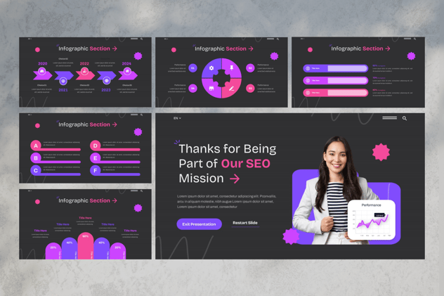 SEO报告业务keynote模板 - 顶尖PPT