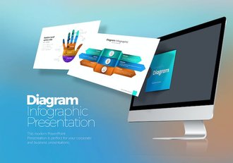 彩色微立体箭头指向流程图形PPT模板 - 顶尖PPT