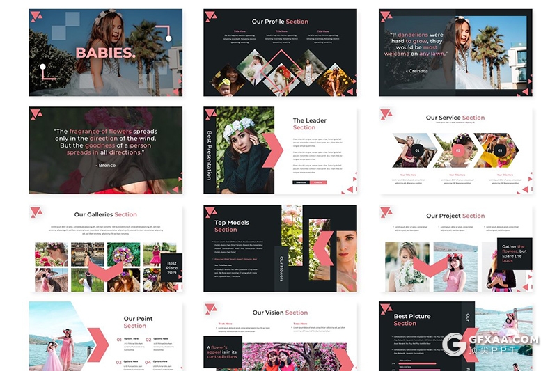 30页5种配色婚礼拍摄个人写真拍照分析统计keynote模板 - 顶尖PPT