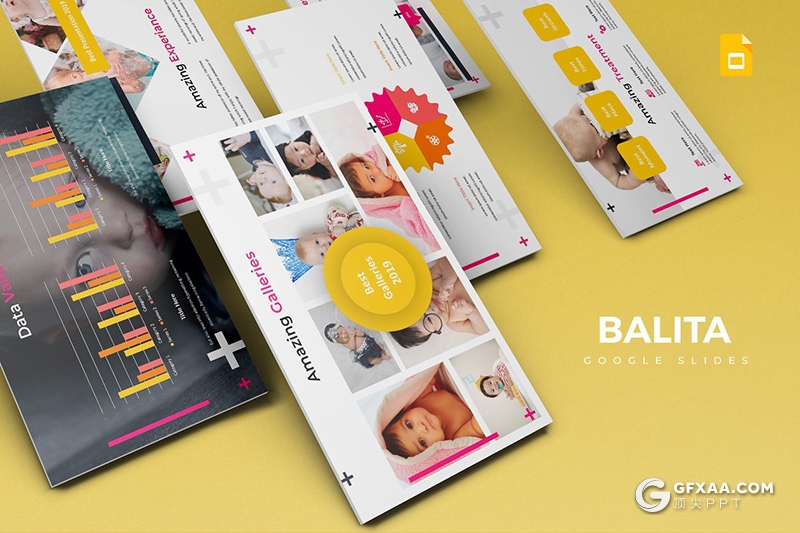 30页宝宝满月百岁照展示摄影行业调研分析Google slides模板 - 顶尖PPT