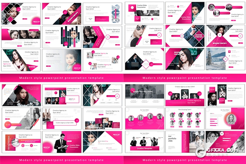 69页高端设计国外粉色渐变商务多用途PPT模板 - 顶尖PPT