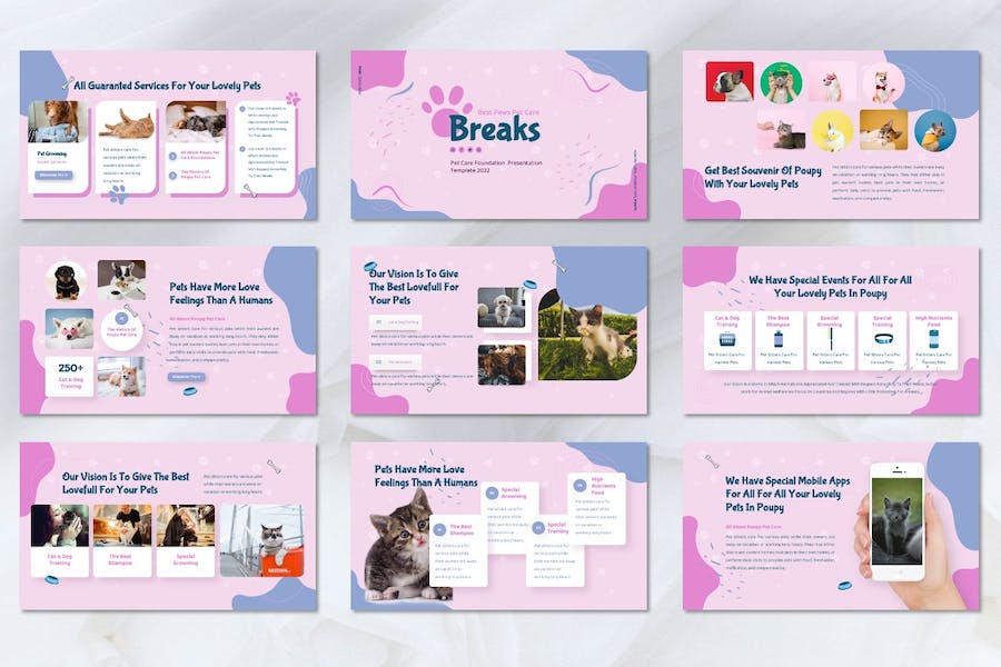 宠物护理服务推广宣传Keynote模板 - 顶尖PPT