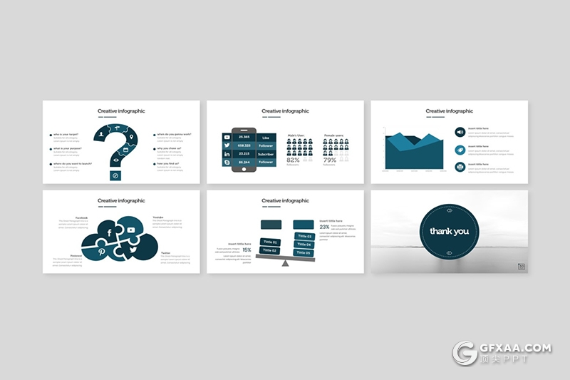 30页5种配色扁平化企业团队介绍商务通用ppt模板 - 顶尖PPT