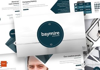 30页5种配色扁平化企业团队介绍商务通用ppt模板 - 顶尖PPT