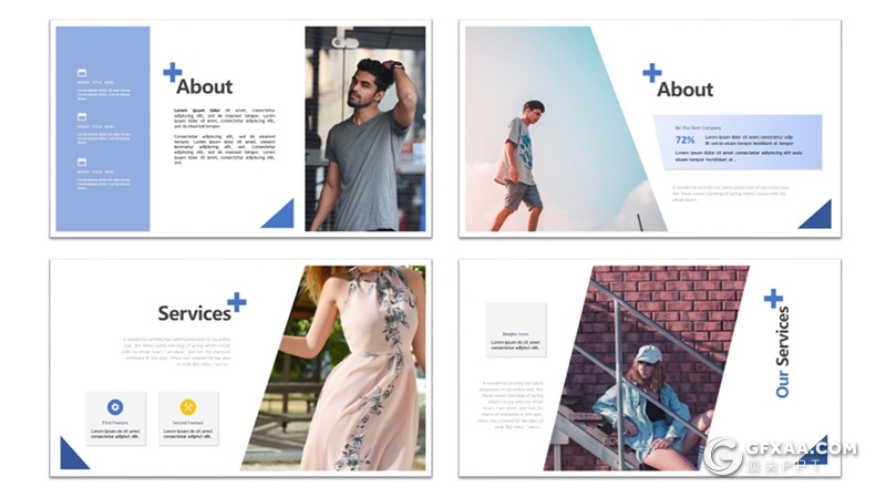 30页国外扁平化极简商务风格PPT模板 - 顶尖PPT