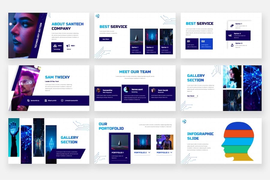 网络科技技术PowerPoint模板 - 顶尖PPT