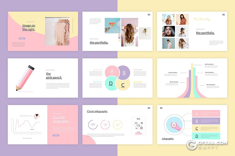 46页国外小清新唯美风格ppt模板 - 顶尖PPT