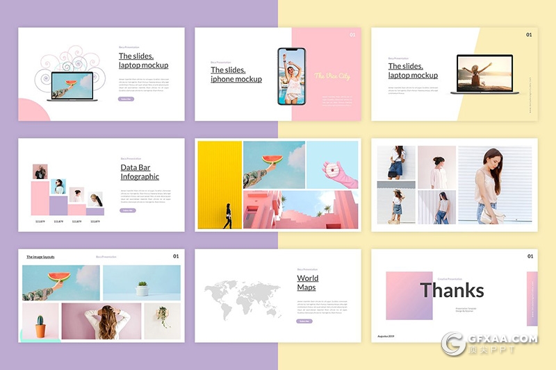 46页国外小清新唯美风格ppt模板 - 顶尖PPT