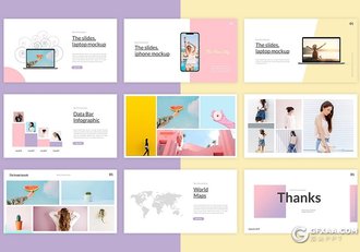 46页国外小清新唯美风格ppt模板 - 顶尖PPT